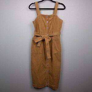 Levi's Calla tan corduroy midi dress-XS